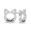 1/15 CT. T.W. Diamond Engravable Cat Stud Earrings in Sterling Silver (1 Line)