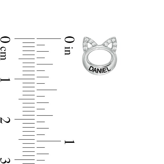 1/15 CT. T.W. Diamond Engravable Cat Stud Earrings in Sterling Silver (1 Line)
