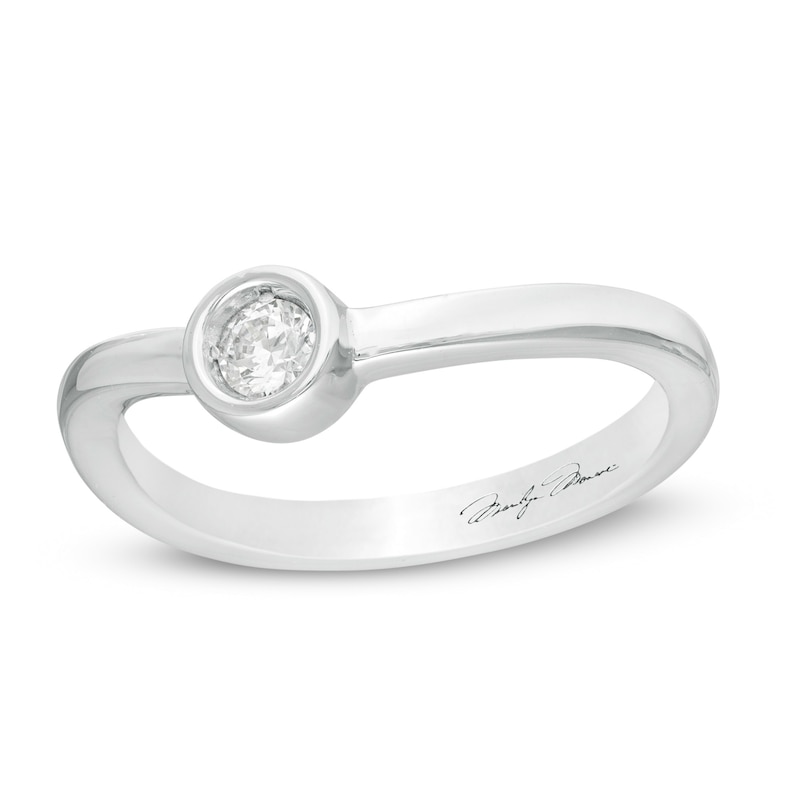 Marilyn Monroe™ Collection 0.115 CT. Diamond Solitaire Ring in Sterling Silver