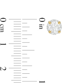 CT. T.W. Certified Canadian Diamond Frame Stud Earrings in 14K Gold (I/I2