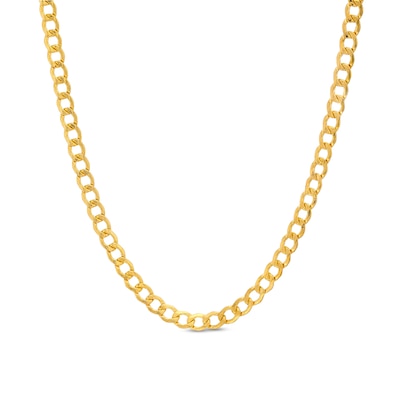 3.4mm Diamond-Cut Curb Chain Necklace in Hollow 14K Gold