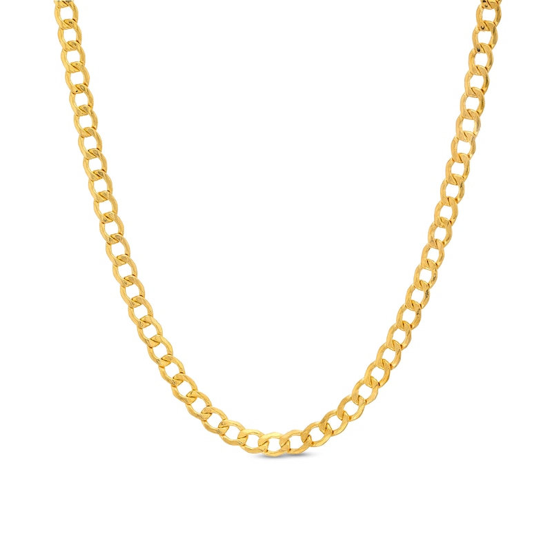 3.4mm Diamond-Cut Curb Chain Necklace in Hollow 14K Gold