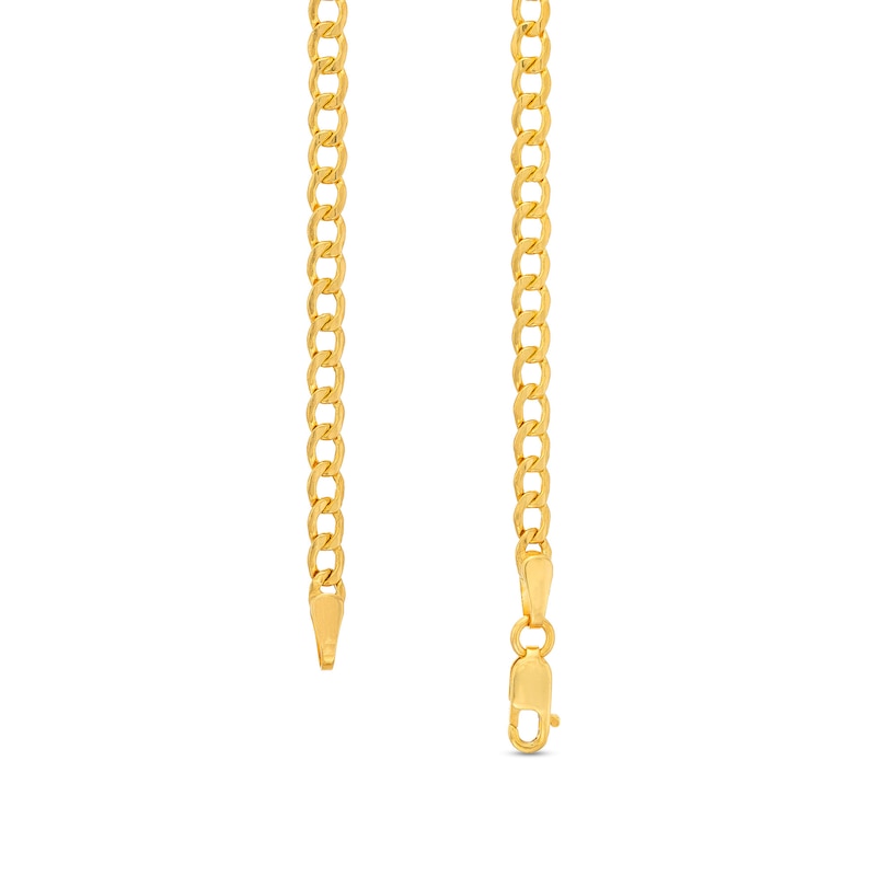 3.0mm Diamond-Cut Curb Chain Necklace in Hollow 14K Gold - 22"