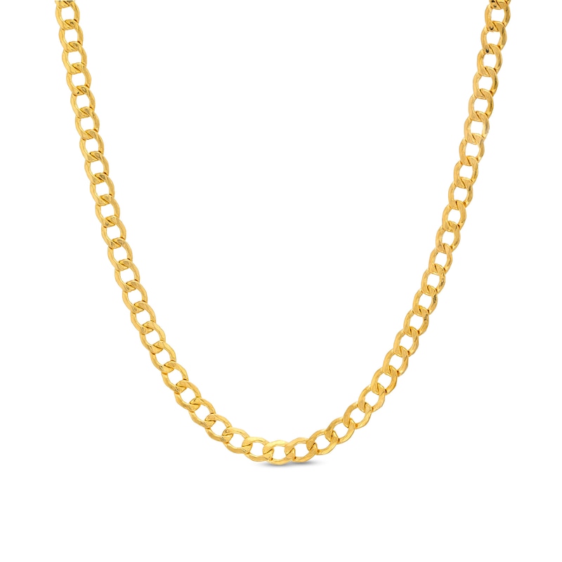 3.4mm Diamond-Cut Curb Chain Necklace in Hollow 14K Gold - 24"|Peoples Jewellers