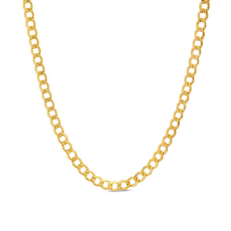 3.4mm Diamond-Cut Hollow Curb Chain Necklace in 14K Gold - 24 ...