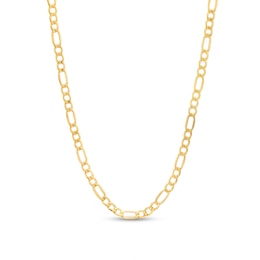 3.3mm Diamond-Cut Figaro Chain Necklace in Hollow 10K Gold - 22&quot;