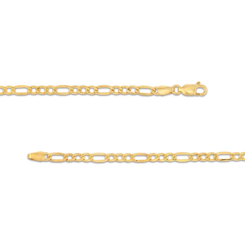 3.3mm Diamond-Cut Hollow Figaro Chain Necklace in 10K Gold - 22"
