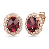 Le Vian® Oval Raspberry Rhodolite™ and Crème Brûlée Diamonds™ 0.18 CT. T.W. Diamond Earrings in 14K Strawberry Gold™