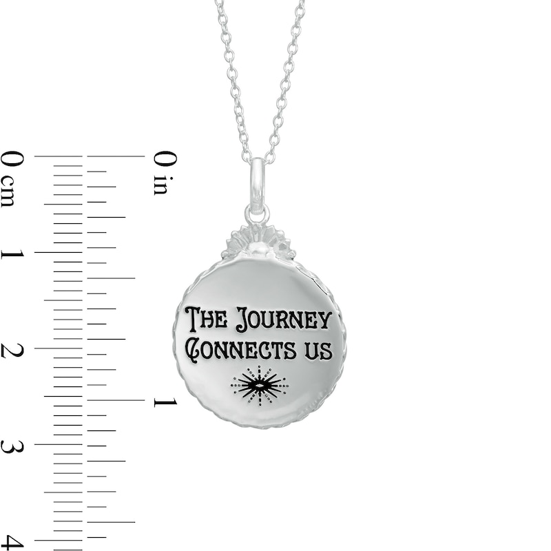 Main Image 2 of Child's Glitter Enamel ©Disney Anna and Elsa Portrait Disc Pendant in Sterling Silver - 15"