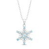 Thumbnail Image 1 of Child's Blue Cubic Zirconia ©Disney Frozen Snowflake Pendant in Sterling Silver - 15"