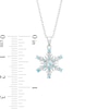 Thumbnail Image 1 of Child's Blue Cubic Zirconia ©Disney Frozen Snowflake Pendant in Sterling Silver - 15"