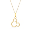 Thumbnail Image 0 of Child's ©Disney Tilted Mickey Mouse Silhouette Pendant in 10K Gold - 13"