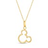 Thumbnail Image 1 of Child's ©Disney Tilted Mickey Mouse Silhouette Pendant in 10K Gold - 13"
