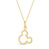 Thumbnail Image 0 of Child's ©Disney Tilted Mickey Mouse Silhouette Pendant in 10K Gold - 13"