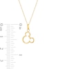 Thumbnail Image 1 of Child's ©Disney Tilted Mickey Mouse Silhouette Pendant in 10K Gold - 13"