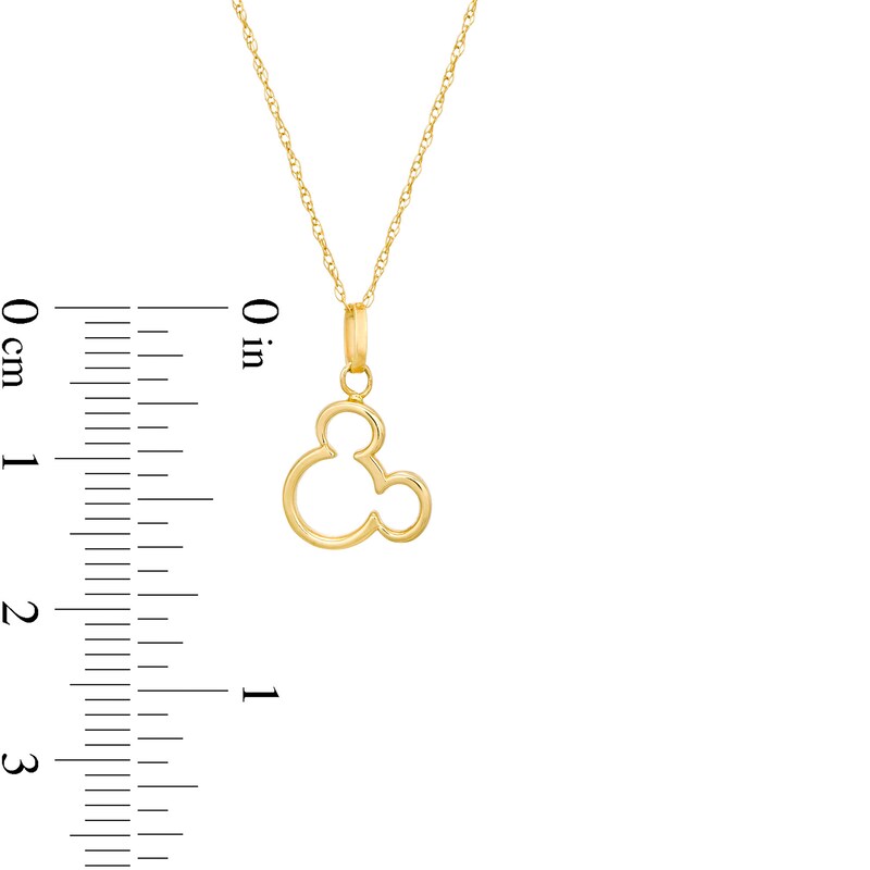 Main Image 2 of Child's ©Disney Tilted Mickey Mouse Silhouette Pendant in 10K Gold - 13"