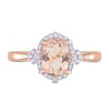 Thumbnail Image 4 of Oval Morganite and 0.13 CT. T.W. Diamond Frame Vintage-Style Ring in 10K Rose Gold