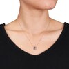 Thumbnail Image 2 of Elongated Cushion-Cut Morganite and 0.24 CT. T.W. Diamond Frame Pendant in 14K Rose Gold - 17"