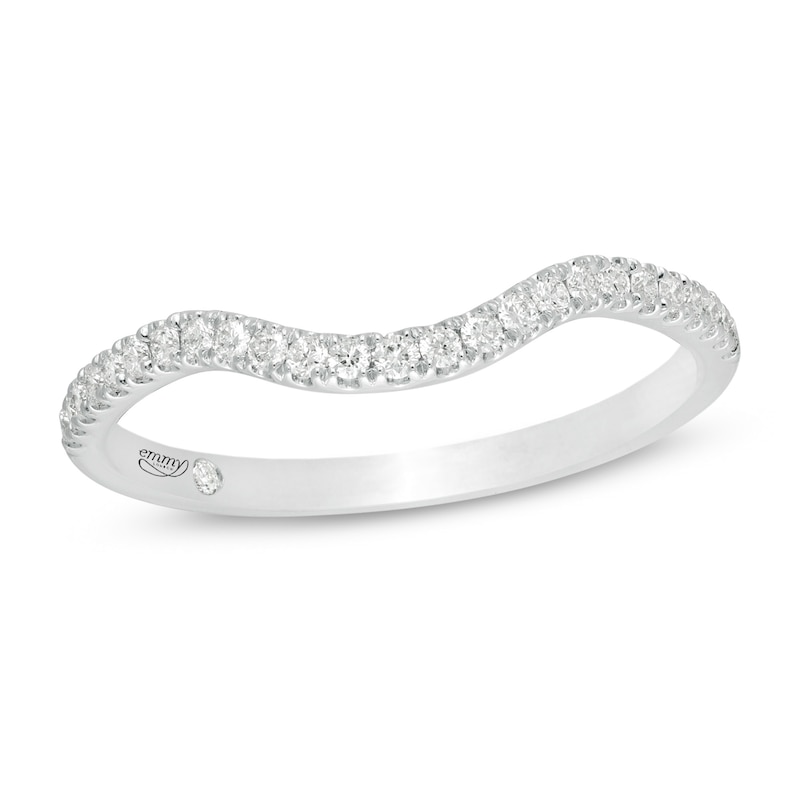 Emmy London 0.145 CT. T.W. Certified Diamond Contour Wedding Band in 18K White Gold (F/VS2)