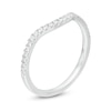 Thumbnail Image 2 of Emmy London 0.145 CT. T.W. Certified Diamond Contour Wedding Band in 18K White Gold (F/VS2)