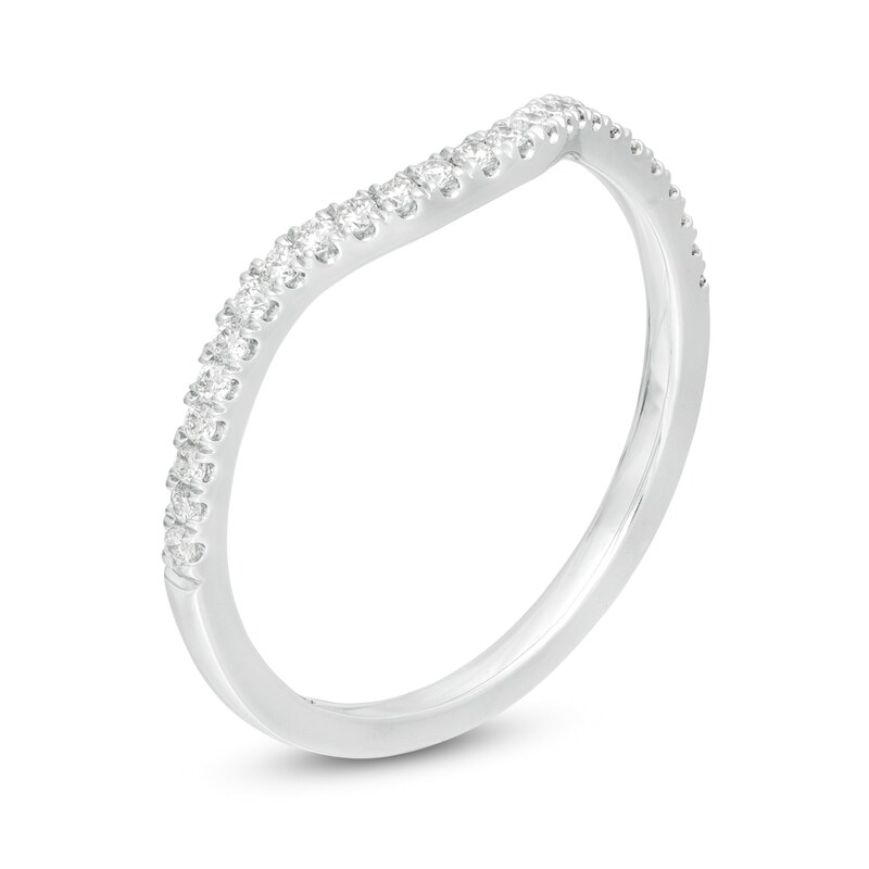 Emmy London CT. T.W. Certified Diamond Contour Wedding Band in 18K White Gold (F/VS2