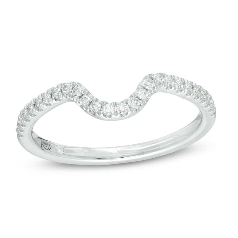 Emmy London 0.18 CT. T.W. Certified Diamond Contour Wedding Band in 18K White Gold (F/VS2)
