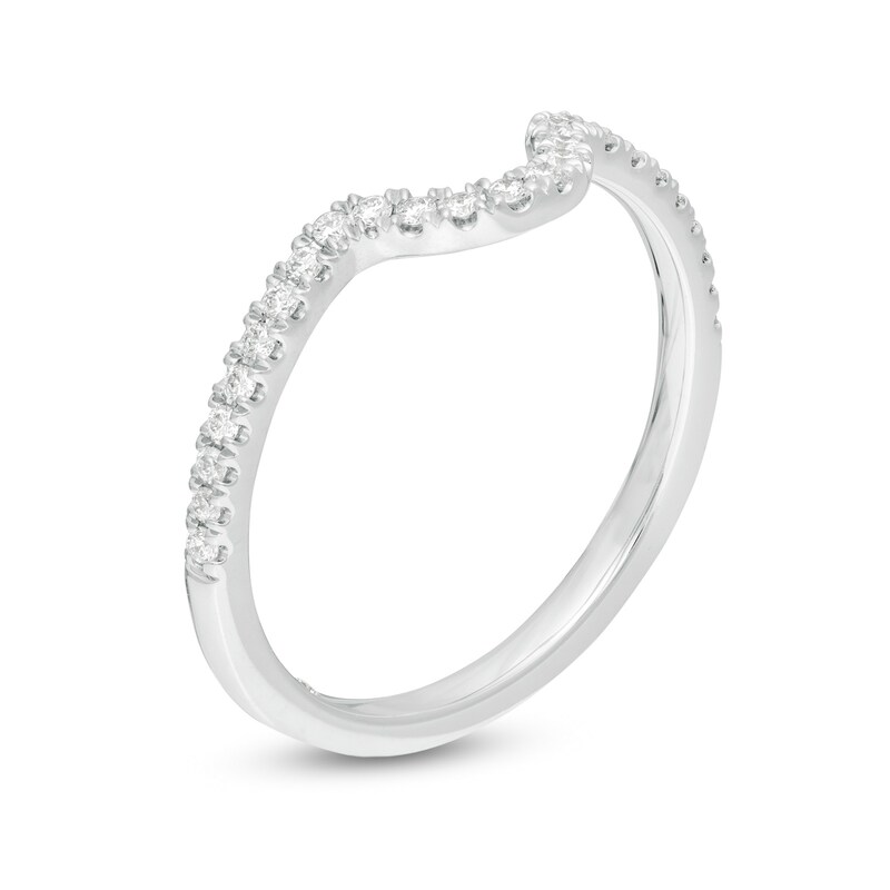 Emmy London 0.18 CT. T.W. Certified Diamond Contour Wedding Band in 18K White Gold (F/VS2)