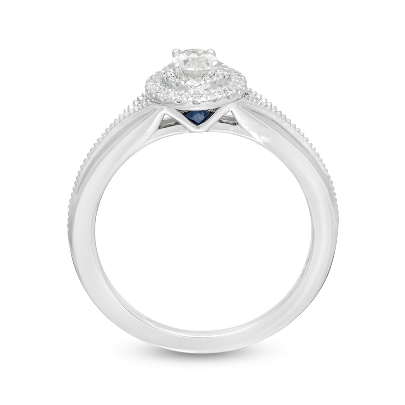Vera Wang Love Collection 0.37 CT. T.W. Oval Diamond Vintage-Style Engagement Ring 14K White Gold