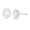 Thumbnail Image 1 of 1.45 CT. T.W. Certified Oval Diamond Frame Stud Earrings in 14K White Gold (I/SI2)