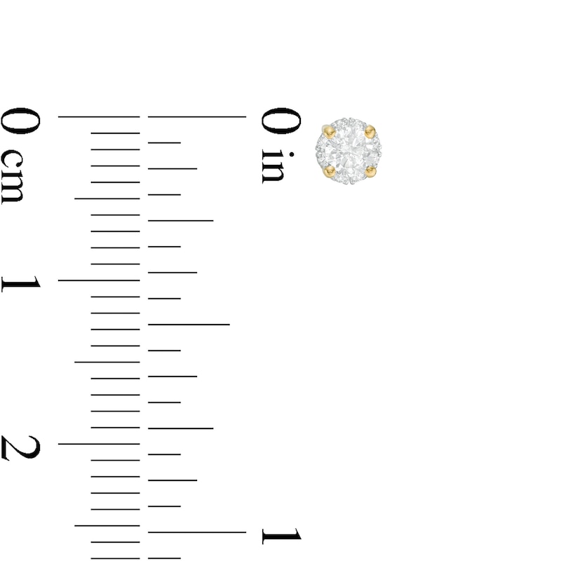 Main Image 3 of 0.30 CT. T.W. Certified Canadian Diamond Frame Stud Earrings in 14K Gold (I/I2)