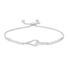 Thumbnail Image 1 of Love + Be Loved 0.50 CT. T.W. Diamond Loop Bolo Bracelet in 10K White Gold - 9.0"