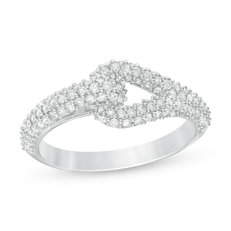 Love + Be Loved 0.75 CT. T.W. Diamond Loop Ring in 10K White Gold|Peoples Jewellers