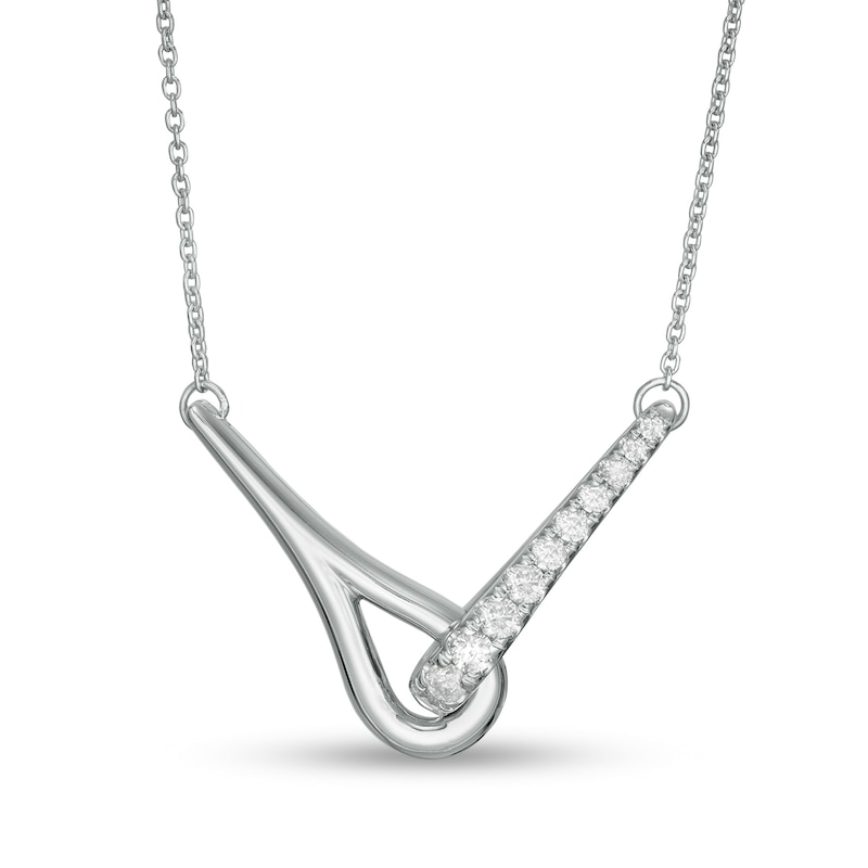 Love + Be Loved CT. T.W. Diamond Loop Necklace in 10K White Gold|Peoples Jewellers