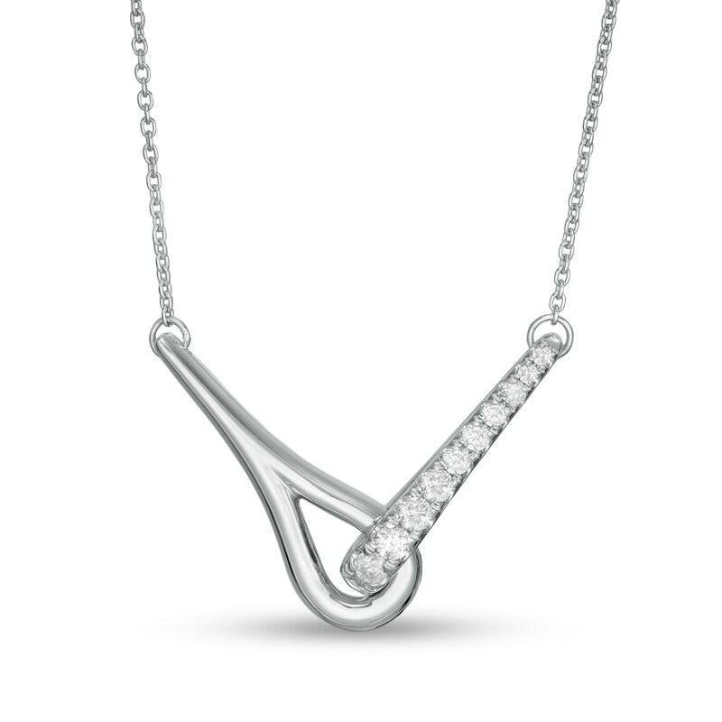 Love + Be Loved CT. T.W. Diamond Loop Necklace in 10K White Gold|Peoples Jewellers