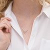 Thumbnail Image 2 of Love + Be Loved 0.25 CT. T.W. Diamond Loop Necklace in 10K White Gold