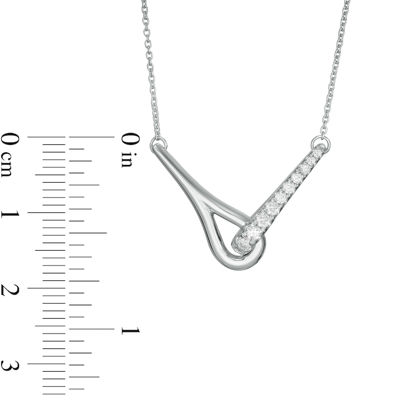 Love + Be Loved CT. T.W. Diamond Loop Necklace in 10K White Gold