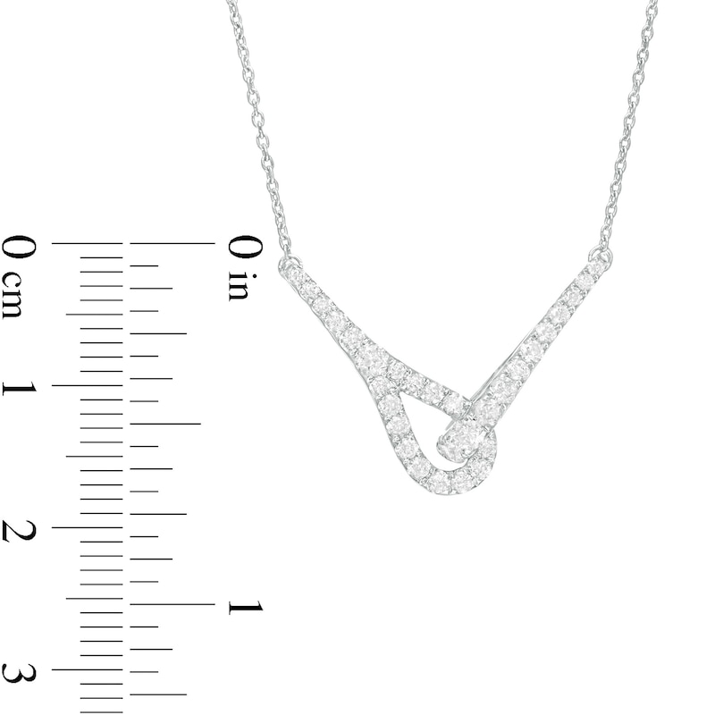 Love + Be Loved 0.50 CT. T.W. Diamond Loop Necklace in 10K White Gold