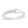 Thumbnail Image 1 of Love + Be Loved 0.10 CT. T.W. Diamond Loop Ring in 10K White Gold