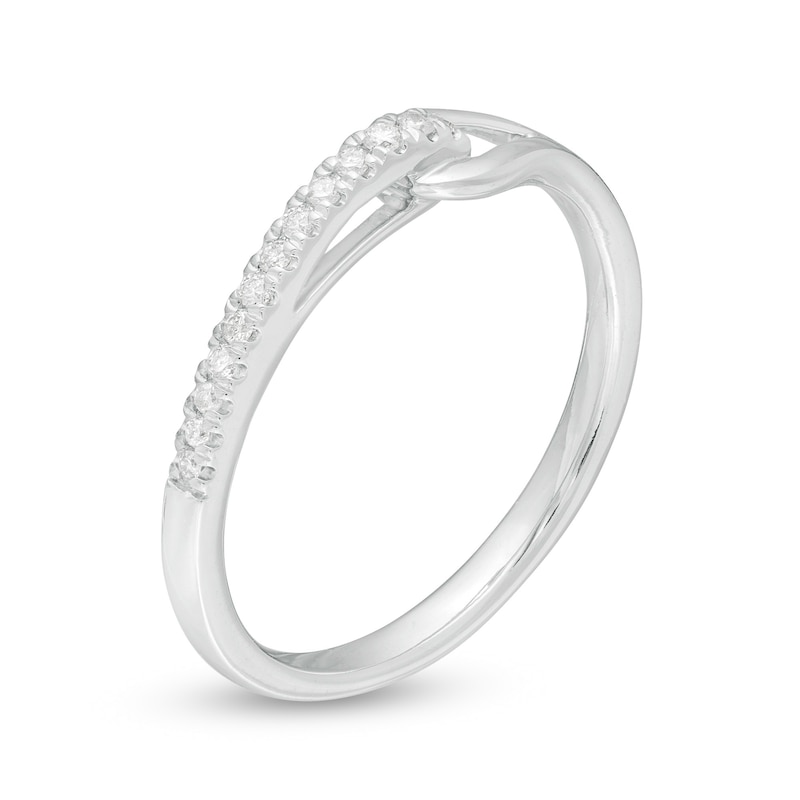 Main Image 3 of Love + Be Loved 0.10 CT. T.W. Diamond Loop Ring in 10K White Gold