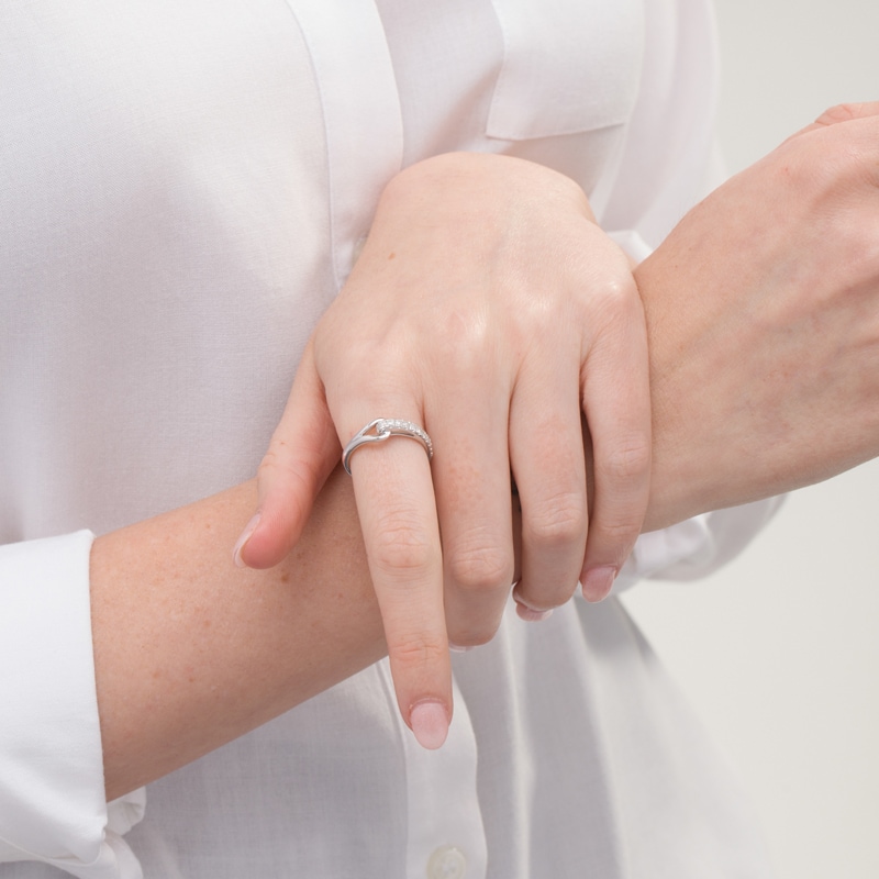 Love + Be Loved 0.25 CT. T.W. Diamond Loop Ring in 10K White Gold