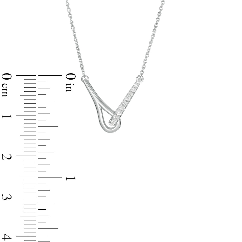 Love + Be Loved 0.10 CT. T.W. Diamond Loop Necklace in 10K White Gold