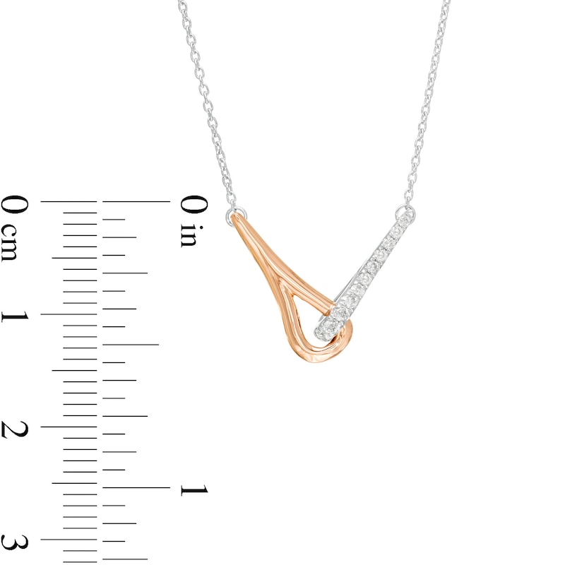Love + Be Loved 0.10 CT. T.W. Diamond Loop Necklace in 10K Two-Tone Gold