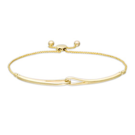 Love + Be Loved Loop Bolo Bracelet in 10K Gold - 9.0"