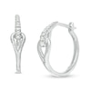Love + Be Loved 0.16 CT. T.W. Journey Diamond Loop Hoop Earrings in Sterling Silver