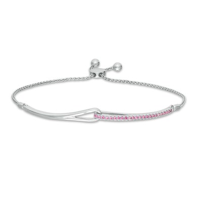 Love + Be Loved Lab-Created Sapphire Loop Bolo Bracelet in Sterling Silver