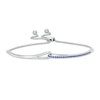 Thumbnail Image 0 of Love + Be Loved Lab-Created Blue Sapphire Loop Bolo Bracelet in Sterling Silver - 9.5"