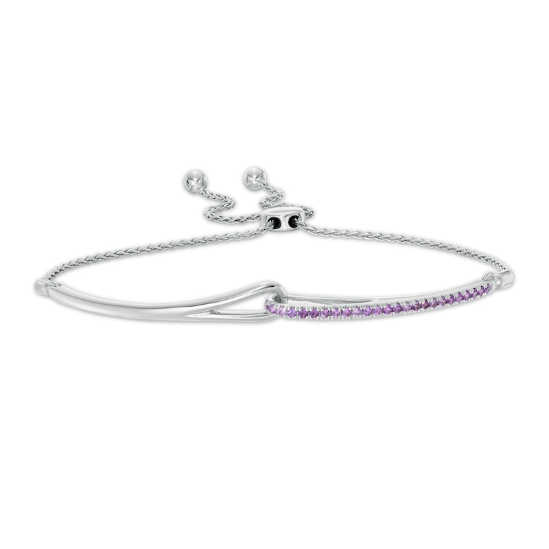 Love + Be Loved Amethyst Loop Bolo Bracelet in Sterling Silver - 9.5"