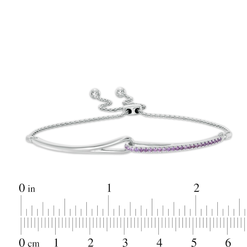 Love + Be Loved Amethyst Loop Bolo Bracelet in Sterling Silver - 9.5"