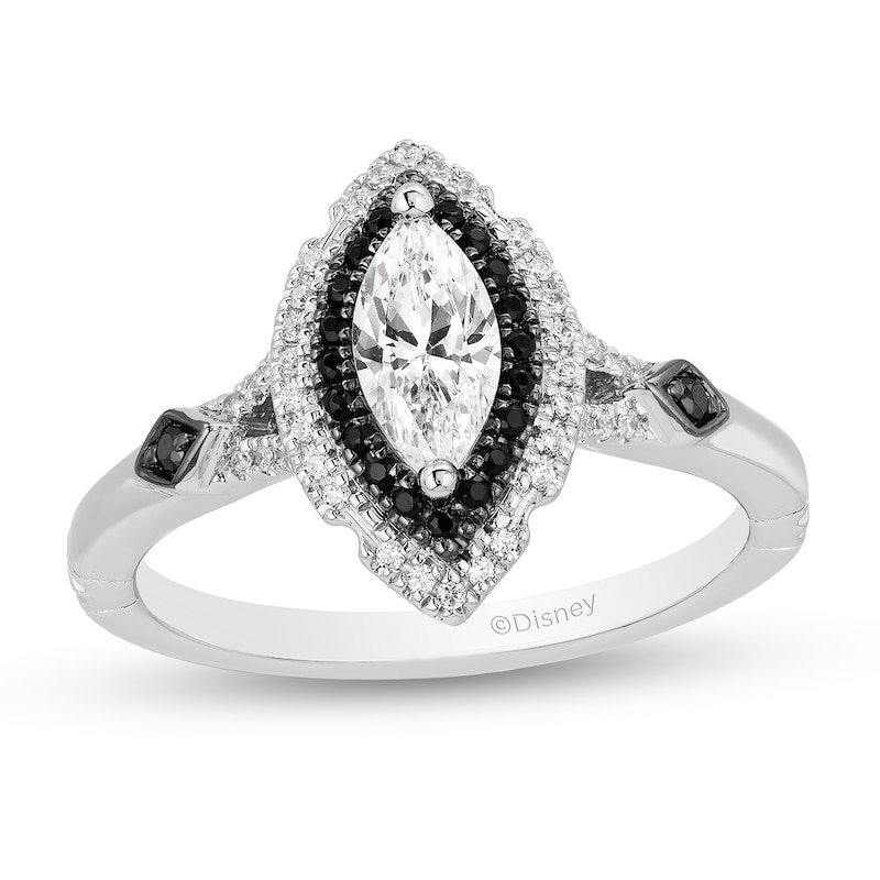 Enchanted Disney Villains Maleficent 0.69 CT. T.W. Enhanced Black and White Diamond Engagement Ring in 14K White Gold|Peoples Jewellers