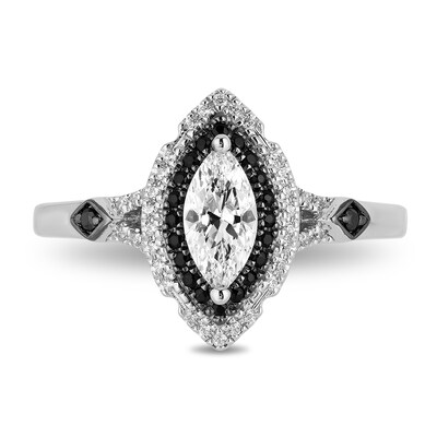 Enchanted Disney Villains Maleficent 0.69 CT. T.W. Enhanced Black and White Diamond Engagement Ring in 14K White Gold